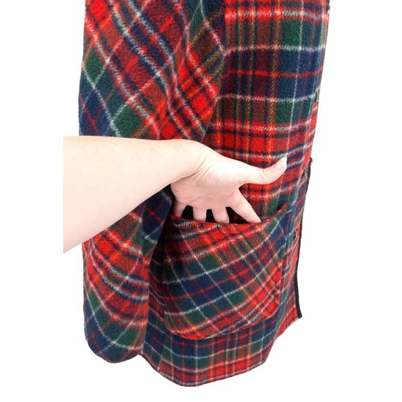 VTG 60s Penguin Fashions Multicolor Plaid Wool Fleece Lined Car Coat Pockets M - Picture 6 of 11
